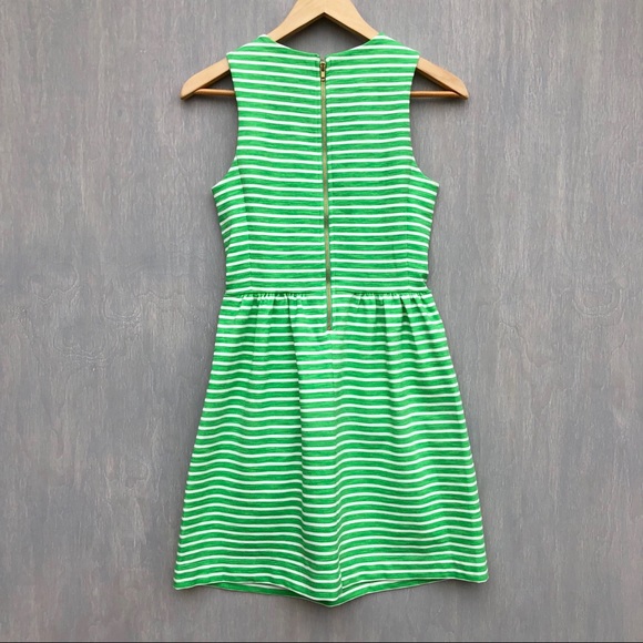 J. Crew factory striped daybreak dress green XXS M - Picture 6 of 8